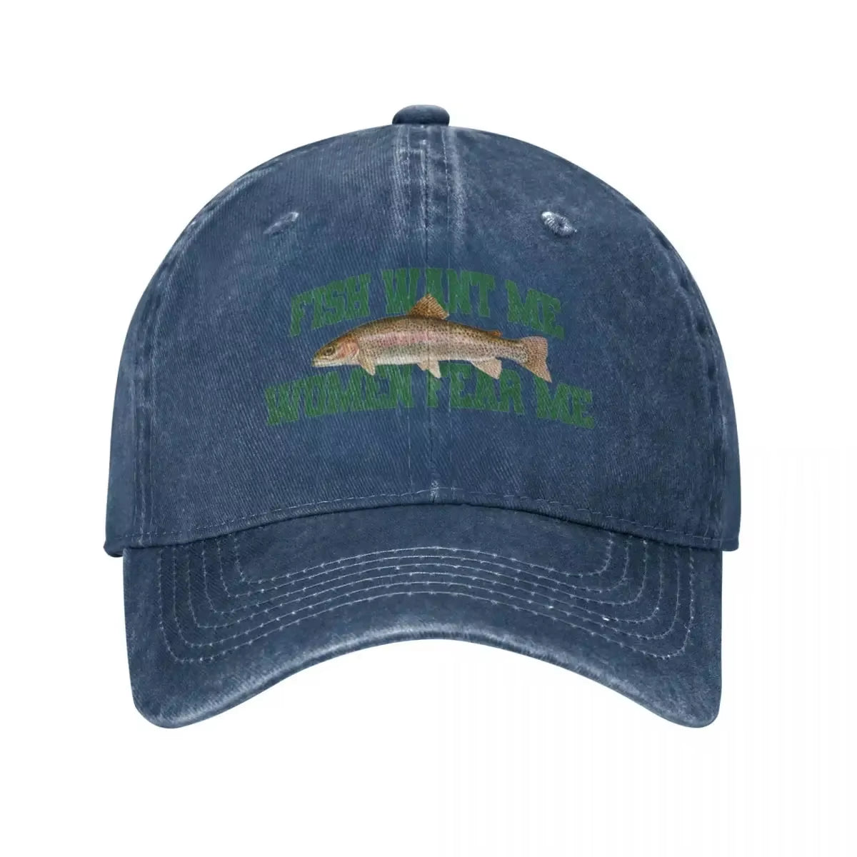 Fish Want Me Women Fear Me Meme Baseball Caps Classic Distressed Denim Washed Snapback Hat Unisex Workouts Unstructured Hats Cap