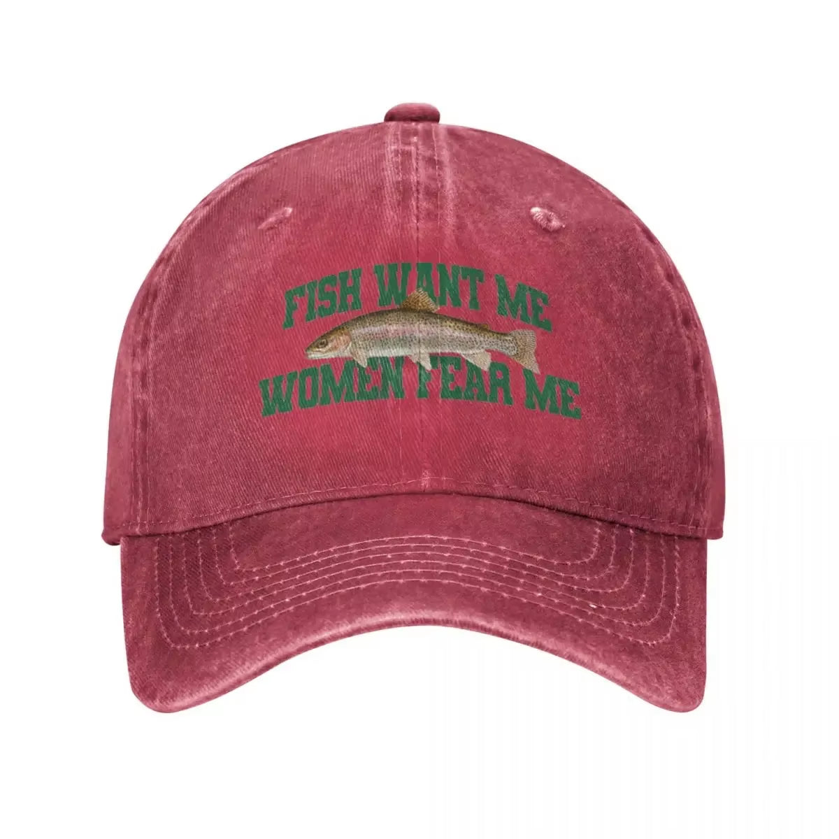 Fish Want Me Women Fear Me Meme Baseball Caps Classic Distressed Denim Washed Snapback Hat Unisex Workouts Unstructured Hats Cap