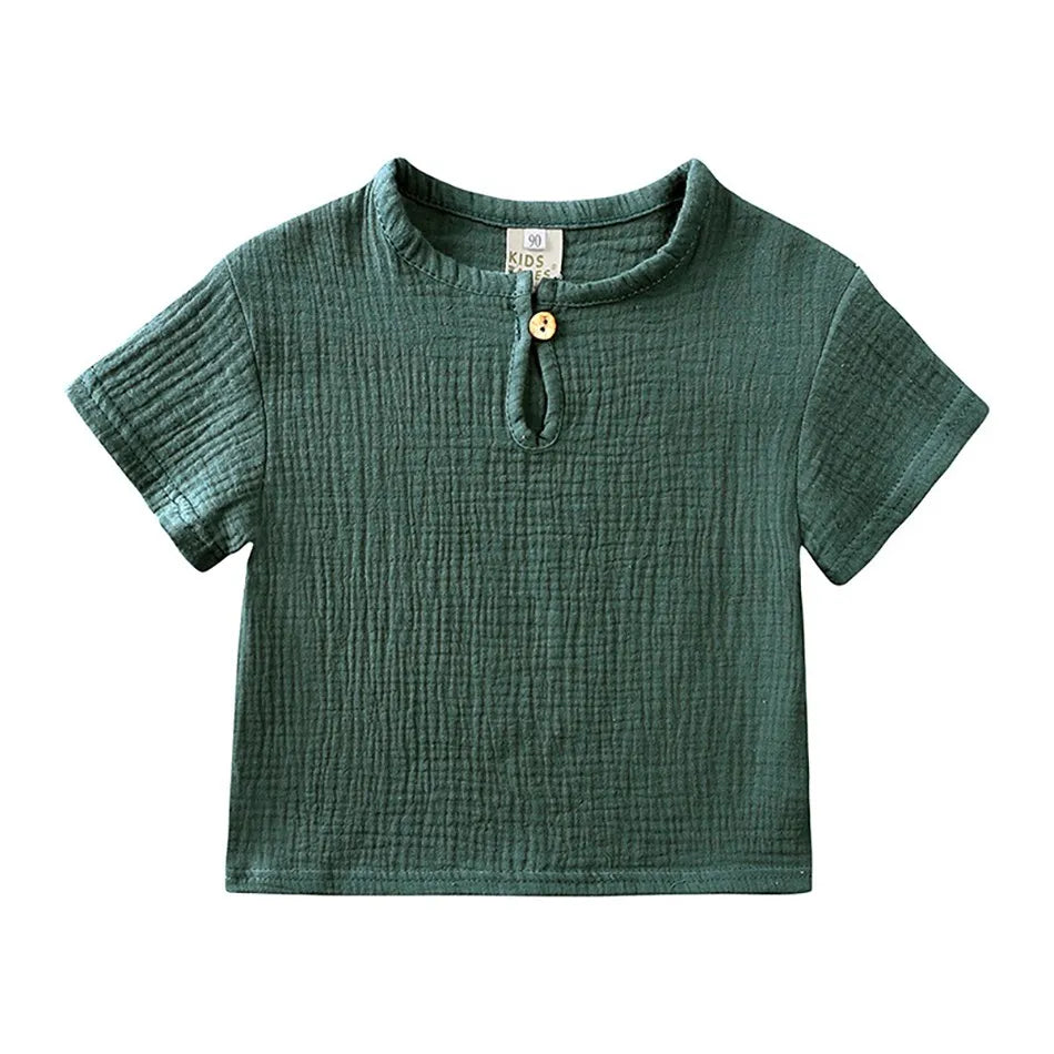 夏用 キッズモスリンTシャツ＆ショートパンツセット 男の子 女の子 パジャマ風ルームウェア ベビー服
