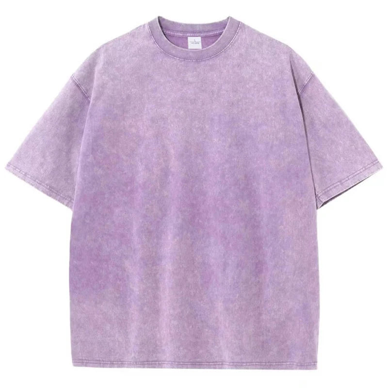 アメリカンレトロ ヘビーウェイト無地Tシャツ｜洗い加工 オーバーサイズ半袖 メンズ・レディース