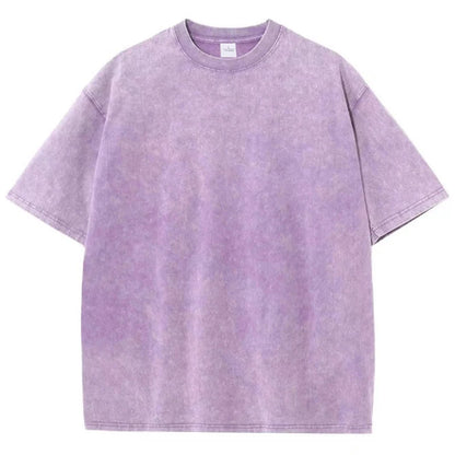 アメリカンレトロ ヘビーウェイト無地Tシャツ｜洗い加工 オーバーサイズ半袖 メンズ・レディース
