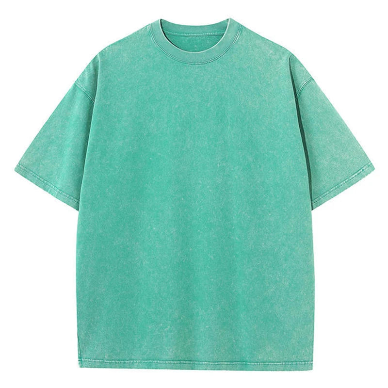 アメリカンレトロ ヘビーウェイト無地Tシャツ｜洗い加工 オーバーサイズ半袖 メンズ・レディース