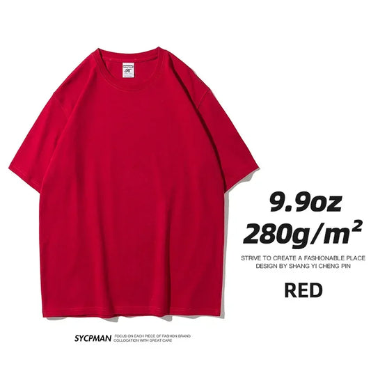 特大ヘビーコットンTシャツ メンズ｜9.9オンス 280gsm｜無地・高品質・レジャーカジュアル