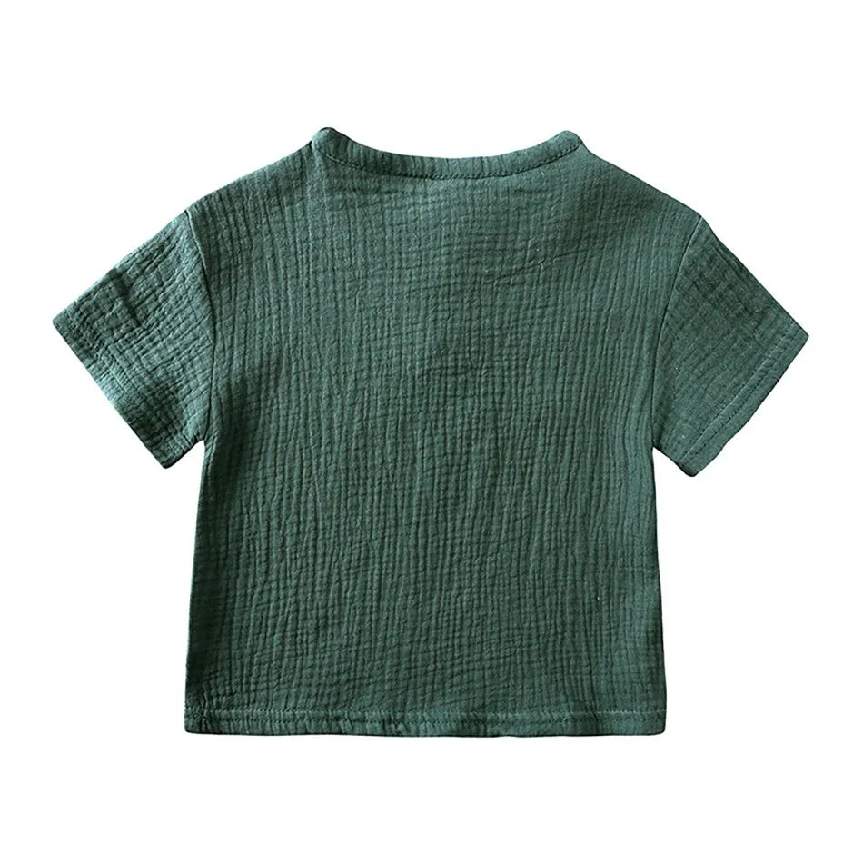 夏用 キッズモスリンTシャツ＆ショートパンツセット 男の子 女の子 パジャマ風ルームウェア ベビー服